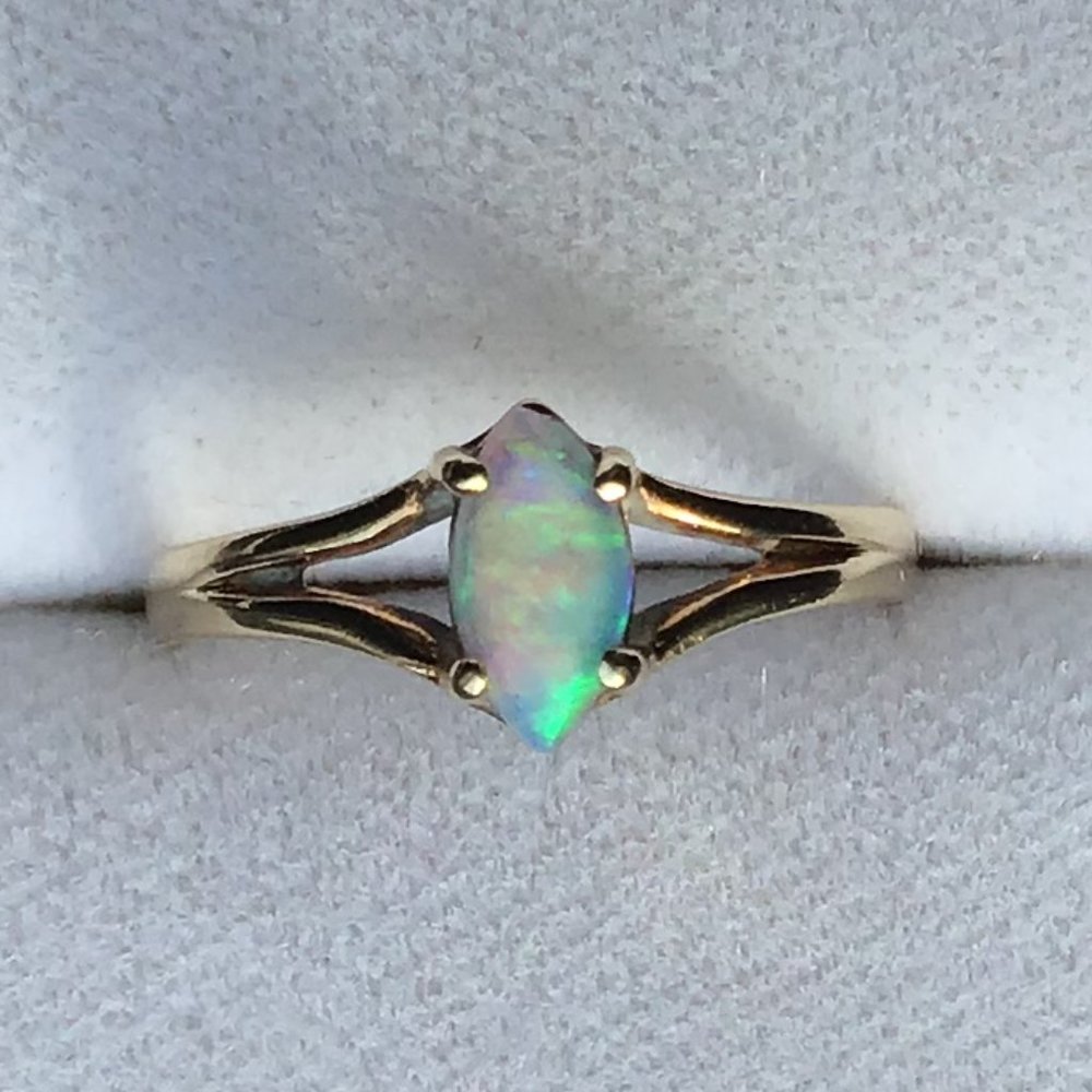10K Gold & Natural Opal Vintage Ring - KSK - Picture 13 of 16